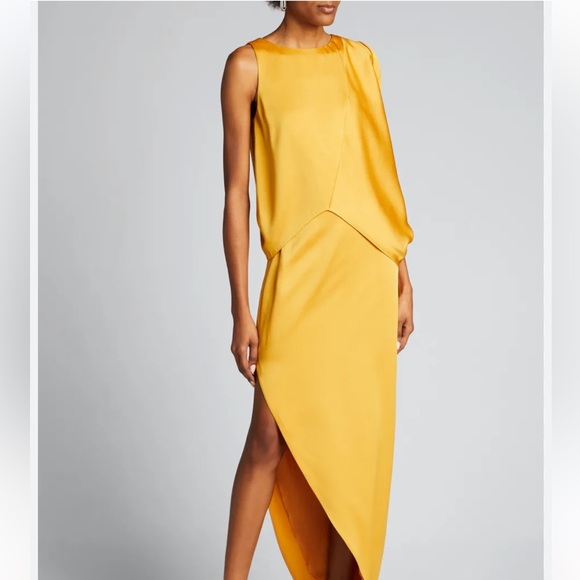 Golden Silk Halston Gown - Picture 2 of 8